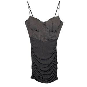 Revolve Hippie Love Black Corset Top Dress with Ruching strappy Size‎ Medium